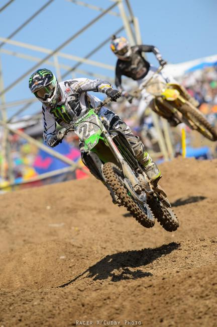 Metcalfe was strong early, leading three laps.