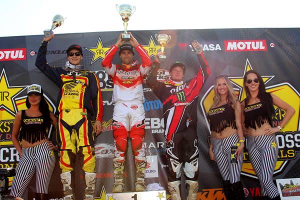 From left: Facciotti, Alessi and Hill on the MX1 podium in Canada.  