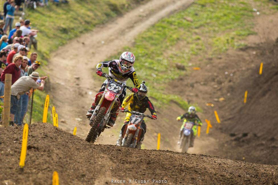 Justin Bogle was excellent in this moto, both withstanding threats from other riders and applying pressure of his own to take second.