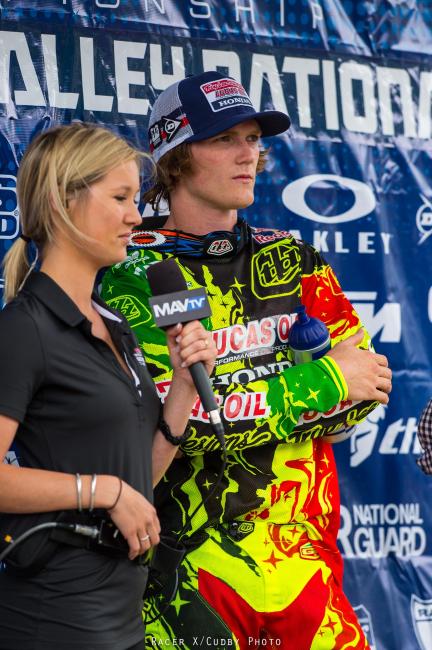 Nelson's expression is one of a racer whose mistake cost him roughly ten seconds, and only finished three-and-a-half seconds back of the winner.