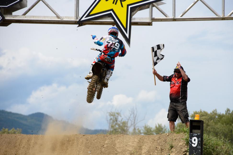 Vince Friese went 1-1 for the MX2 overall in Canada.  