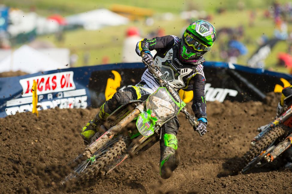 Baggett was the first non blue bike to finish second overall or better in the 250 Class in 2014.  