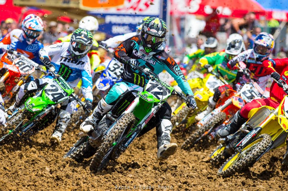 Jake Weimer had a good start in moto 1, but crashed. He did not return for moto 2.  