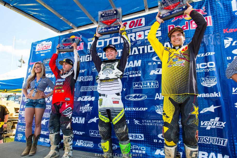 Jeremy Martin (left), Blake Baggett and Jason Anderson were your 250 Class podium performers.  