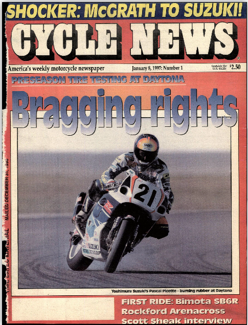 The  big news always goes at the top. This would be like Ryan Villopoto switching teams for next season.