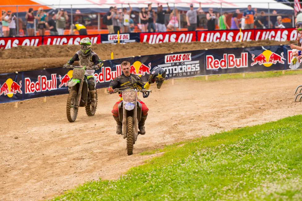 Martin held off a furious charge from Blake Baggett in moto one. For championship momentum, it was a huge win.