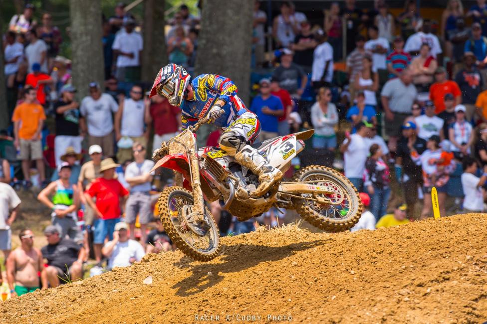 A GEICO team PR said Tomac was suffering from back pain in the morning, but it sure didn't look that way in the motos. Besides some bad starts, his weekend was awesome. 