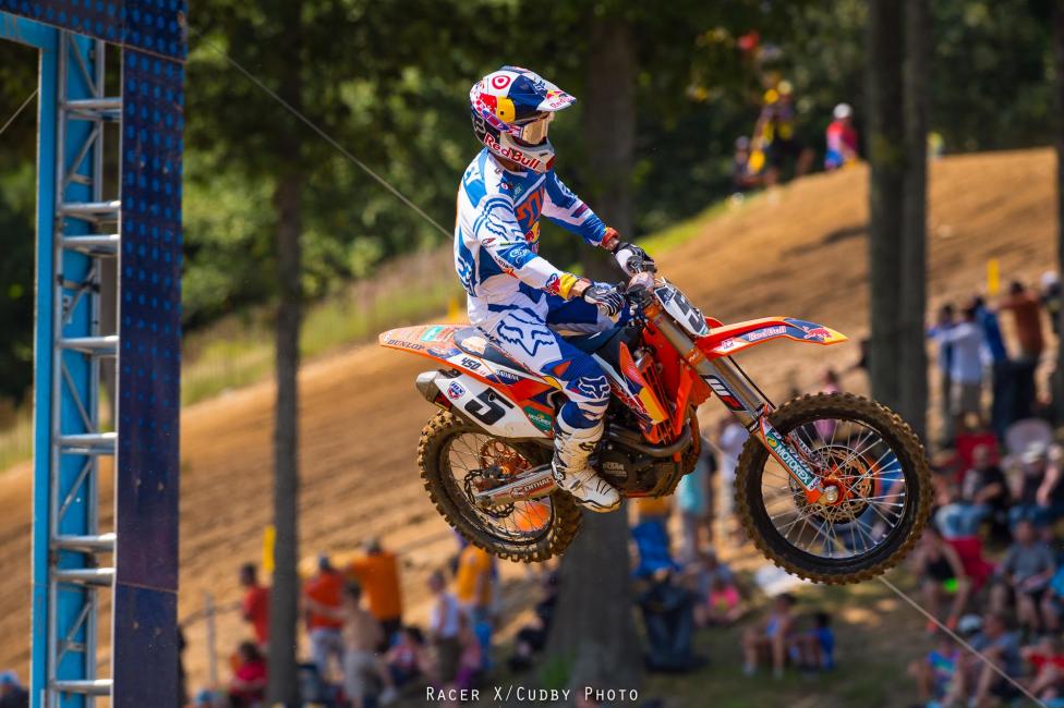 Dungey finally found his mojo in moto two, pulling away from Roczen and the rest for his first overall win since the opener. It's not over yet!