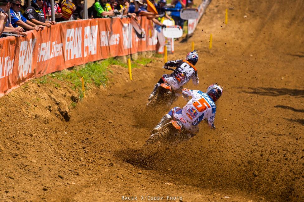 See? It was close down the stretch, which gave Dungey some confidence going into moto two.