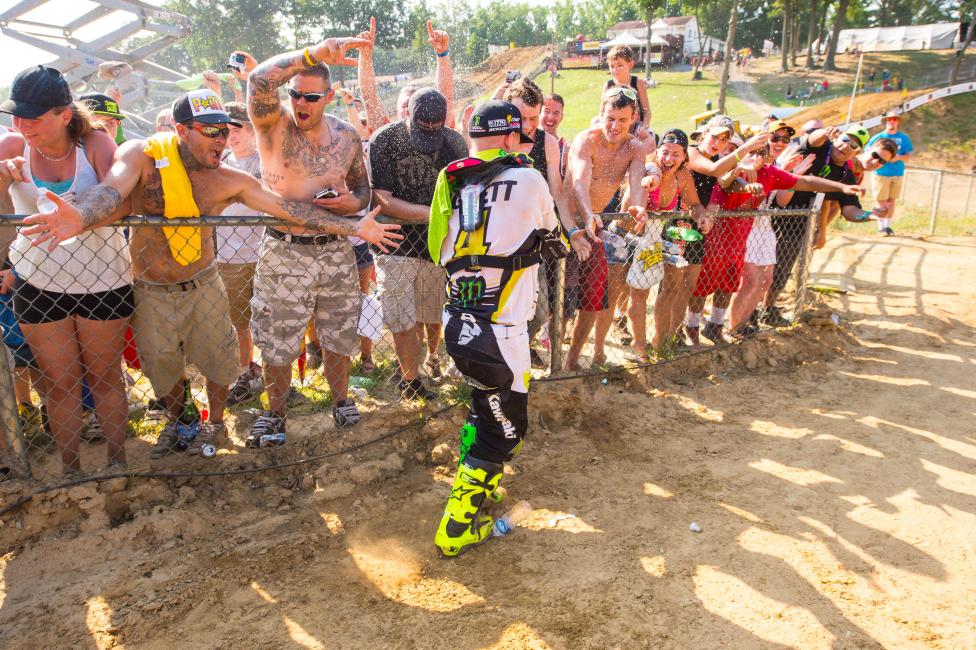 Baggett celebrates his overall. 