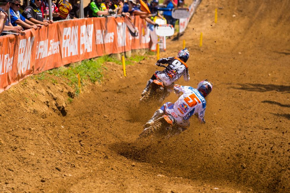 Ryan Dungey chases Ken Roczen in moto one. Dungey would win moto two to claim the overall.