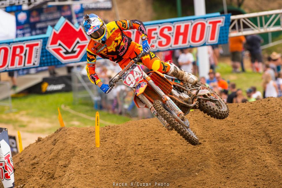 Not the normal day for Roczen, who missed the podium in a moto for the first time this summer.