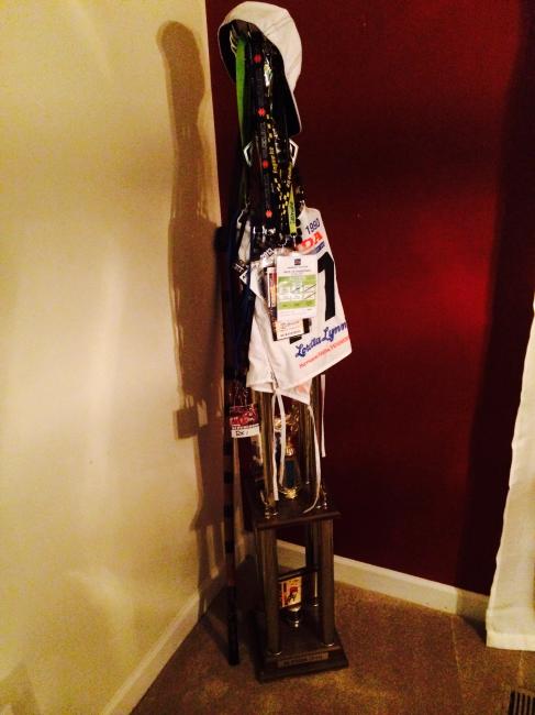 Bowyer's 1989 championship trophy. 