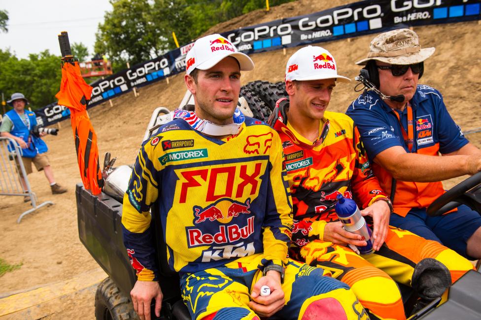Can Ryan Dungey (left) pull closer to Ken Roczen this weekend? 