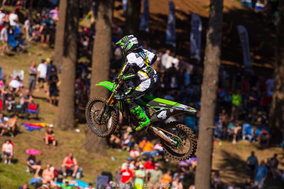 Baggett's crash in the first moto cost him valuable points.