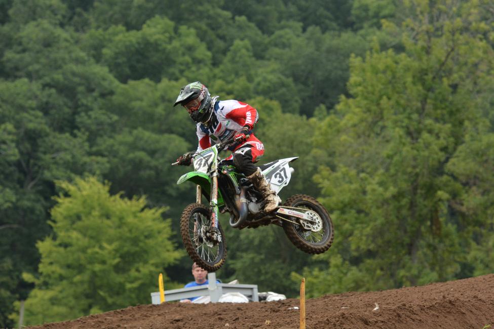 Sean Cantrell is first in Super Mini 1 and second in Super Mini 2 after two motos.  