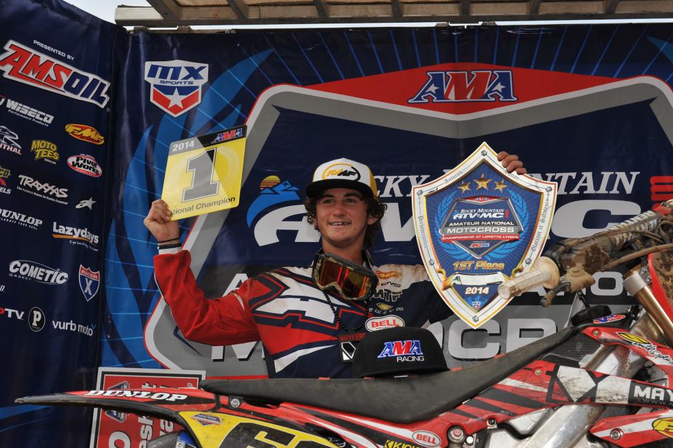 Stone Elder celebrates his College B/C title. 