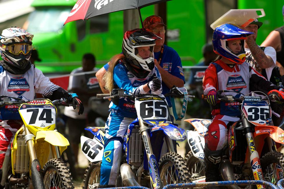 Morrow (65) suffered a leg injury in the final moto.  