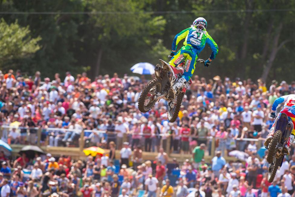 Canard won his first career 450 moto at Unadilla.  