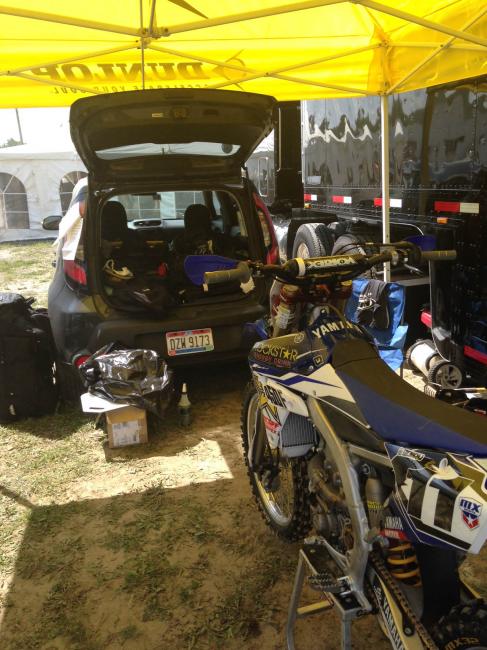 Not exactly a factory setup for Chisholm at Unadilla.