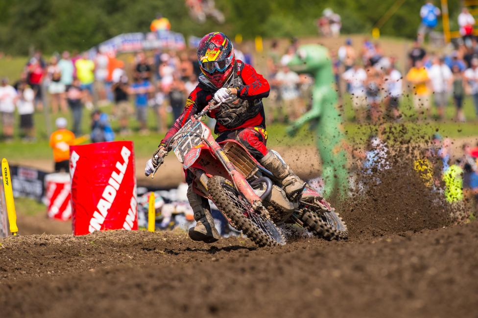 No more searching your programs or jamming through Google searches to figure out who #62 is. It's Mitch Oldenburg and he's fast on a 450.