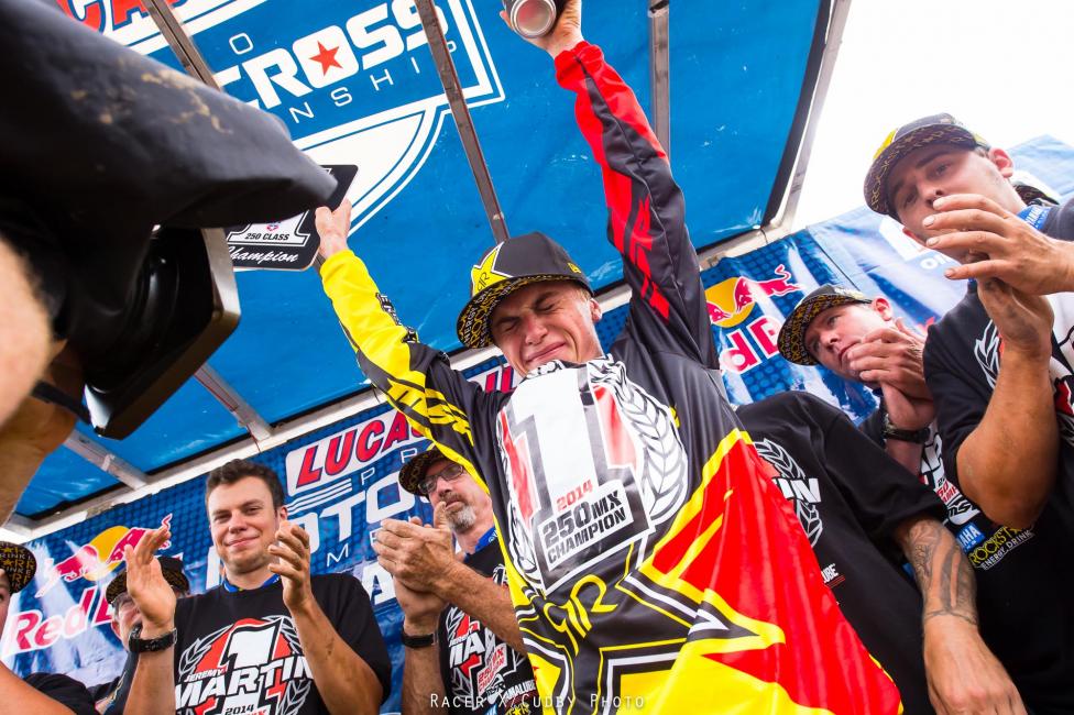 Jeremy Martin celebrates his first career title.  