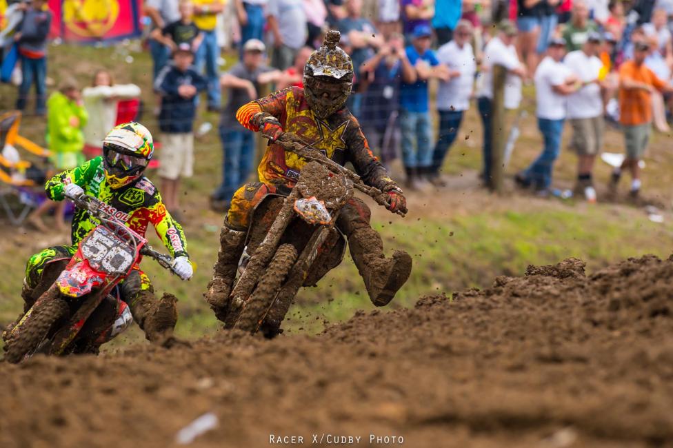 Savatgy and Nelson battled for the lead in the second moto. Yes, Savatgy and Nelson! Good for those guys.