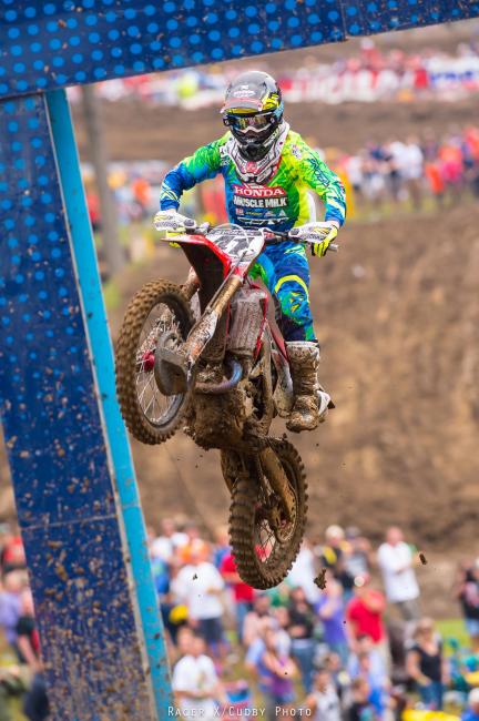 Canard got away after Roczen fell. The crowd was going nuts for him, too. Who knew Canard would end up adopted as Indiana's favorite rider?