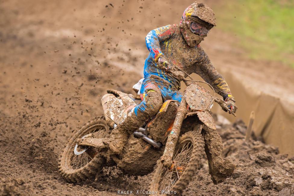 Dungey had to work his way through the slop to second.