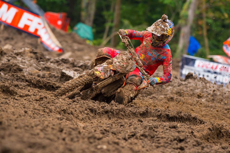 While Roczen was happy in the mud, he's really looking forward to trying the Indiana track when it's dry.