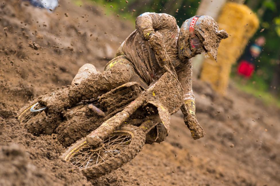 Peick stayed clean during practice. In the race? Not so much. 