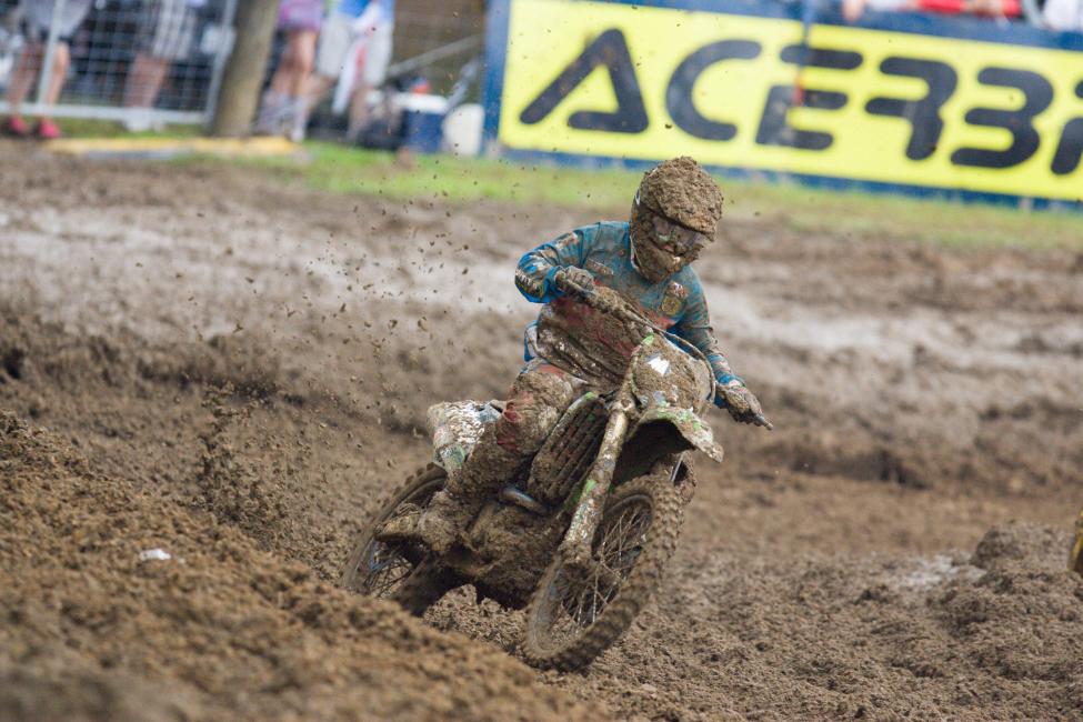 In his pro debut at the Indiana National, Gaines finished eleventh in moto one.