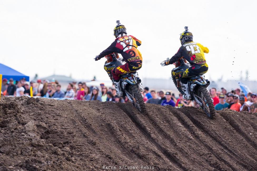 Savatgy and Anderson started well in the first moto and were running 3 and 4 before sliding back to eighth and fifteenth.
