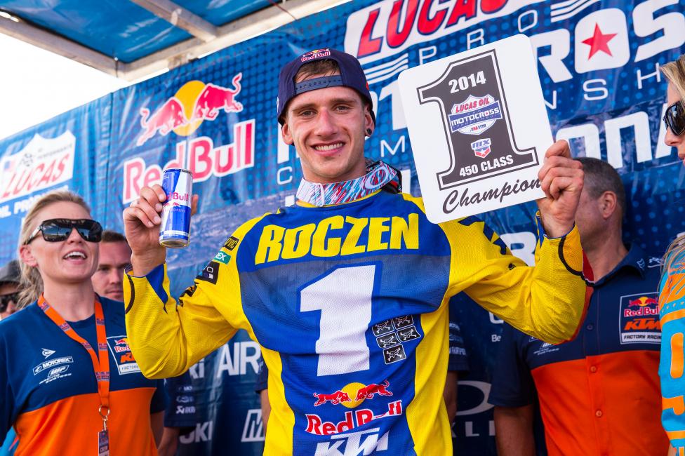 Roczen celebrates his first 450 title. 