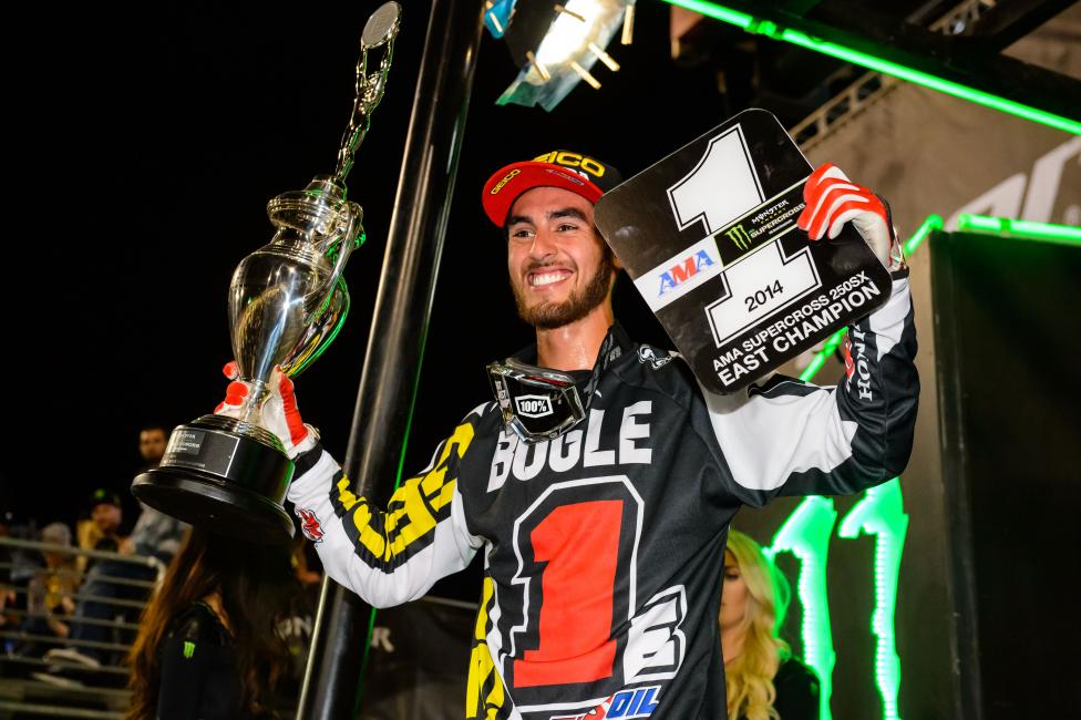 Justin Bogle captured the 250SX East Region title for GEICO Honda. 