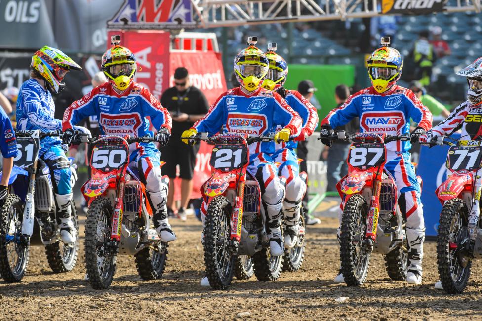 Nelson (50) and McElrath (87) will be back with the team next season. Cole Seely (21) is moving to factory Honda.  