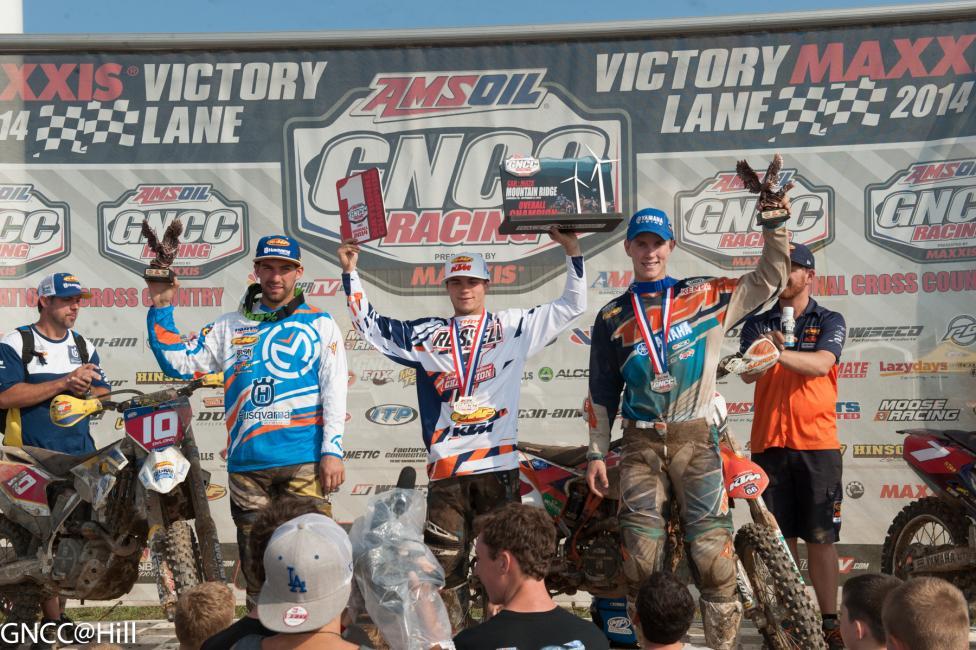 XC1 podium: (left) Andrew Delong, Kailub Russell, Jordan Ashburn