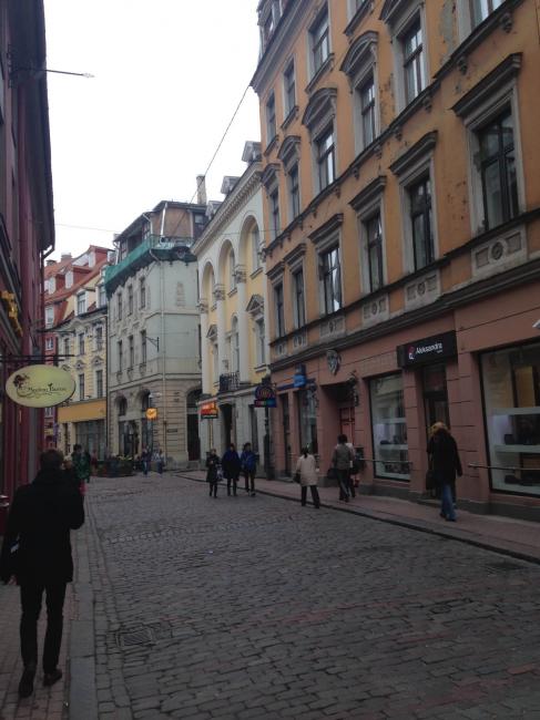 Riga streets today right after JT and I went to TGI Fridays for lunch (I'm serious). 