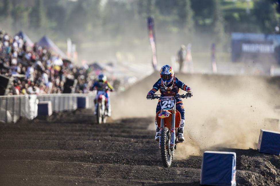 Marvin Musquin won the 250 Class over Justin Hill. 