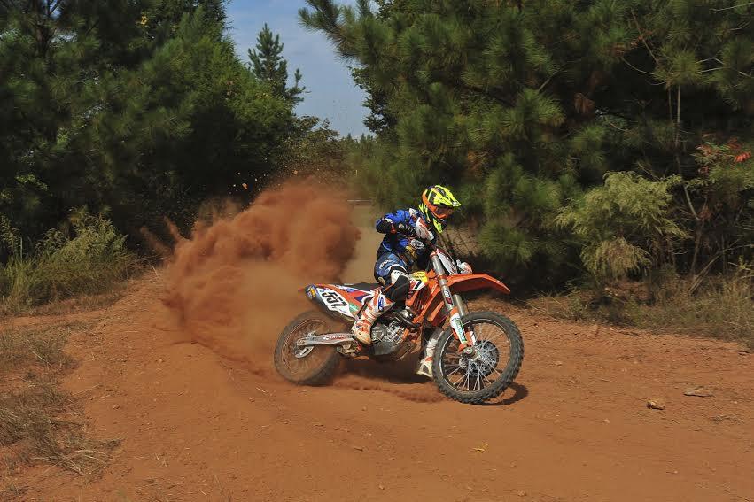 Kailub Russell won the first ever Full Gas Sprint Enduro at Big Buck Ranch.