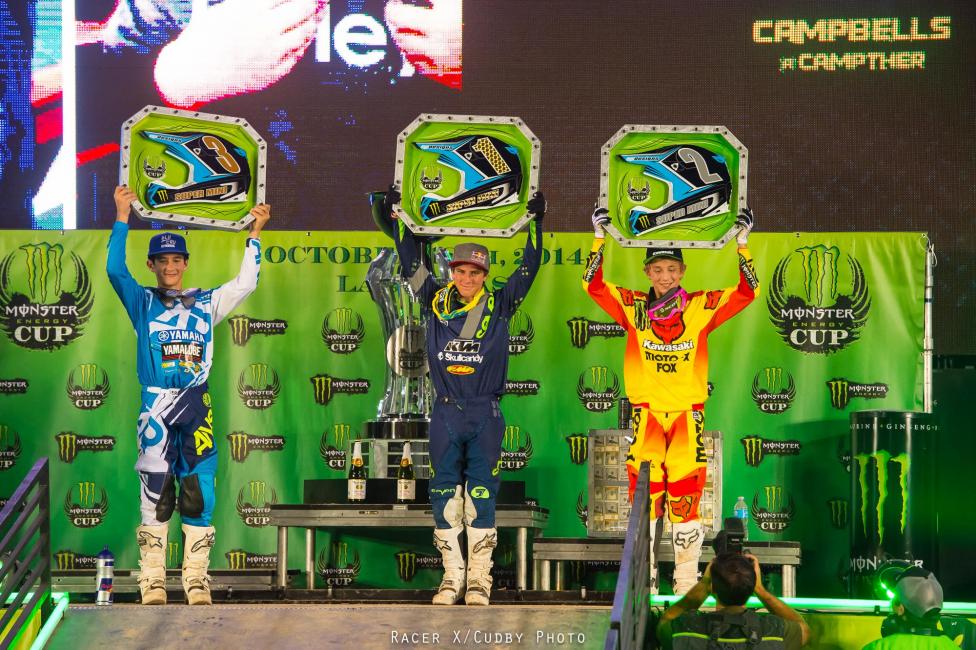 Mitchel Falk, Garret Marchbanks, and Chase Sexton went one, two, and three.