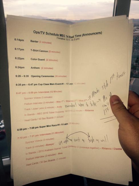 Bowyer was hard a work taking notes during the pre-meeting.  