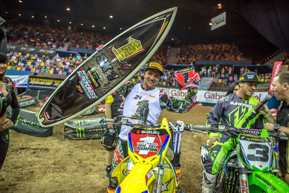Matt Moss won all five main events to win the SX1 Australian Supercross Championship.