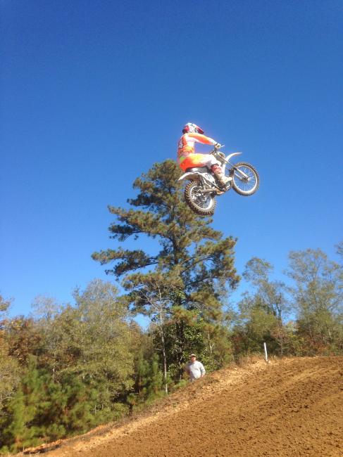 Kevin Windham's triple step-up jump on the old Bultaco. 