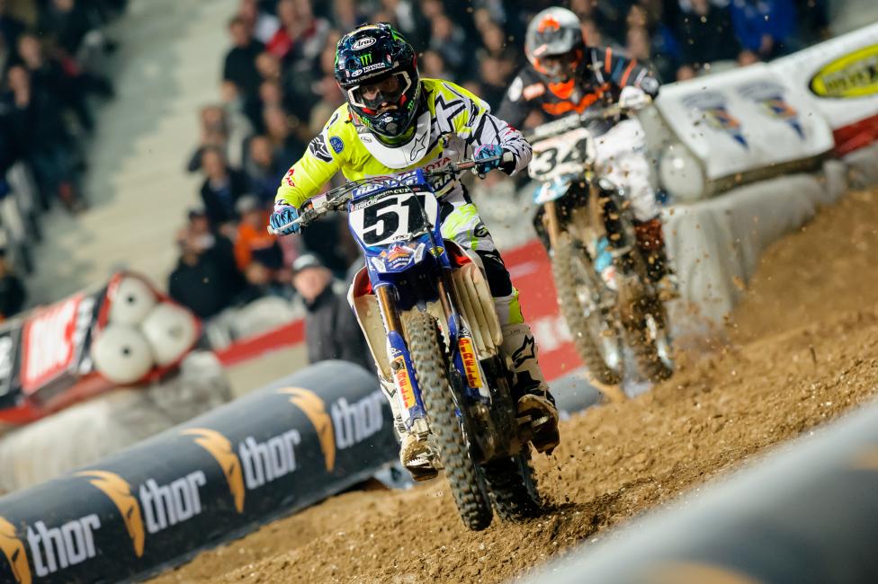 Barcia made some engine changes for the night and was much better, but still couldn't catch Tomac.