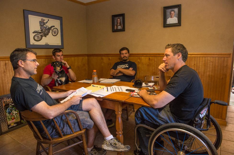 Doug and Denison and Pete Peterson discuss some layouts of Dirt Rider. Henry was hands-on throughout the whole issue.