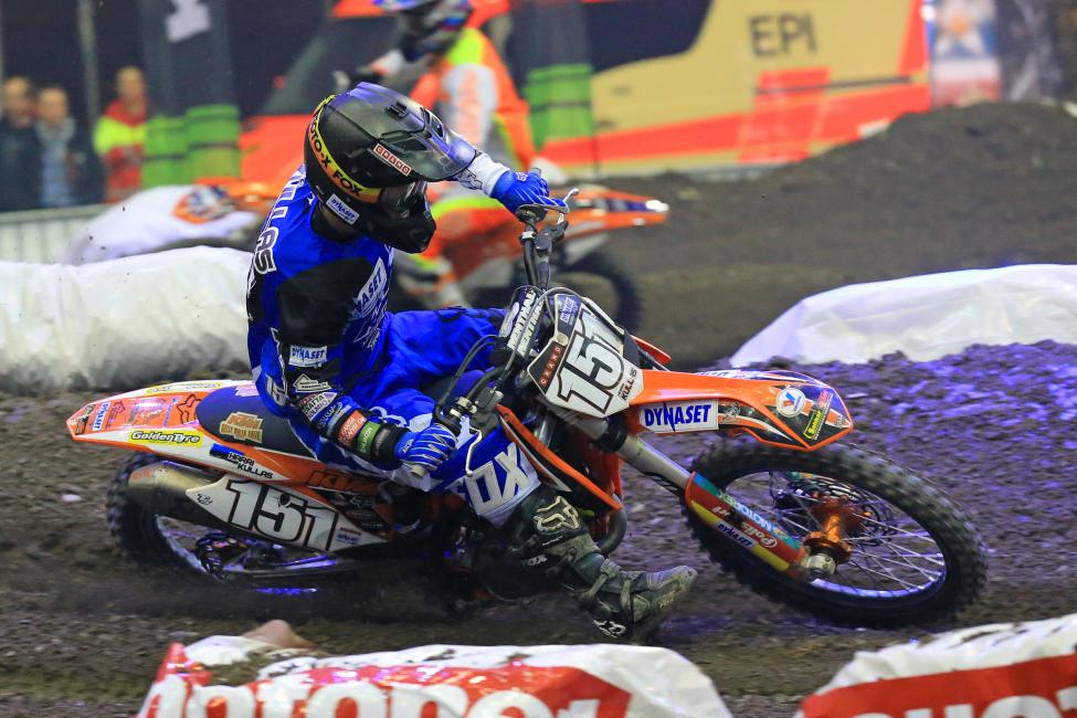 Kullas raced in front of his home crowd at Tampere SX. 