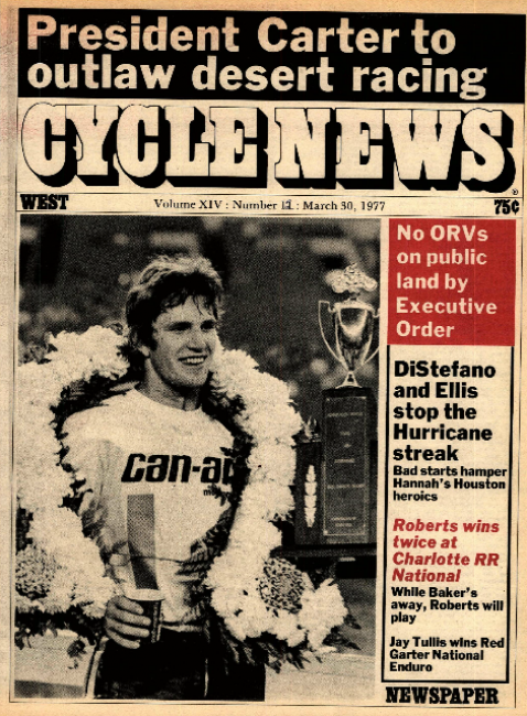 Team Honda brought Jim Pomeroy back from Europe and Bultaco in the hopes of earning an AMA Supercross title in 1977.