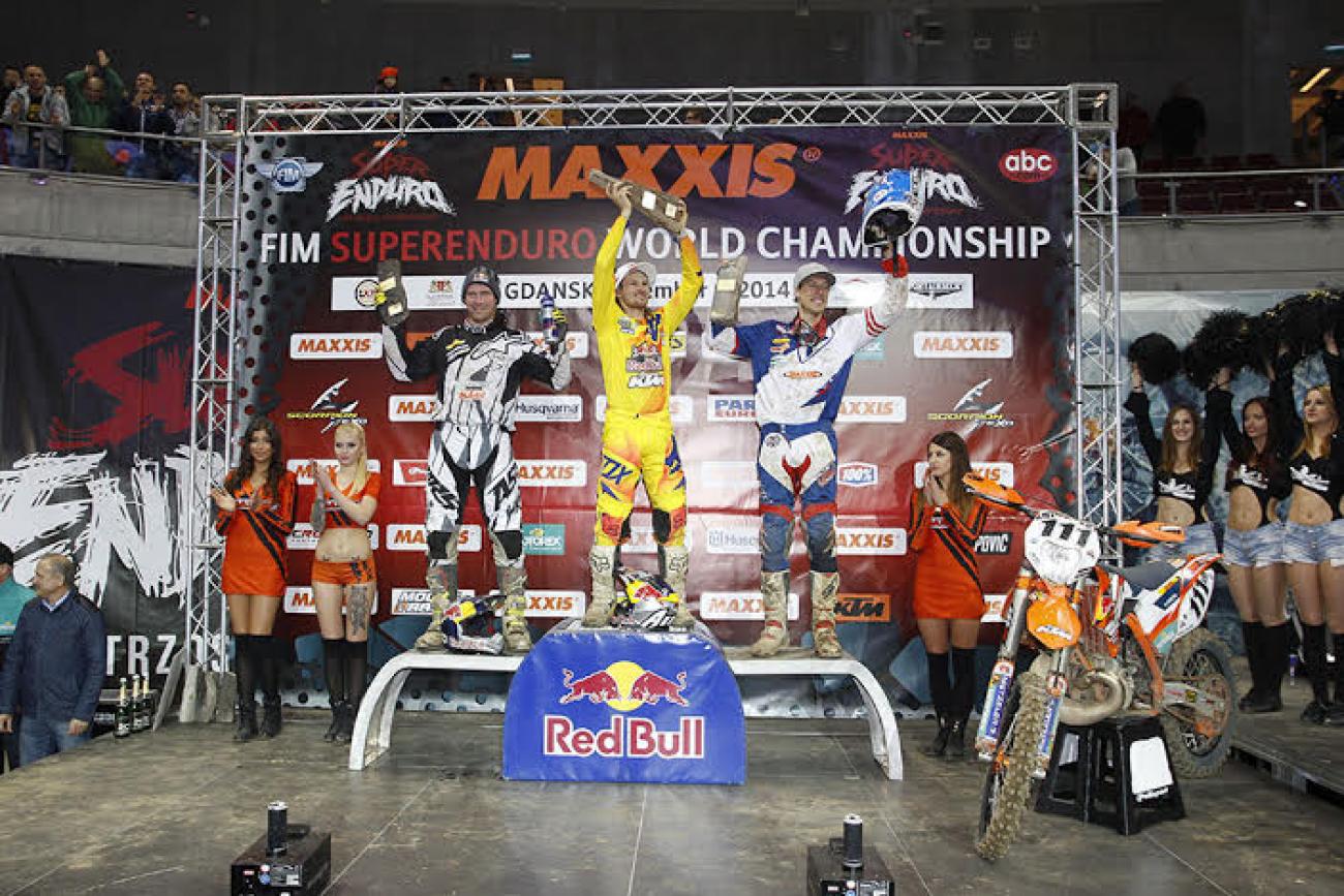 Taddy Blazusiak won the first round of the SuperEnduro Championship.