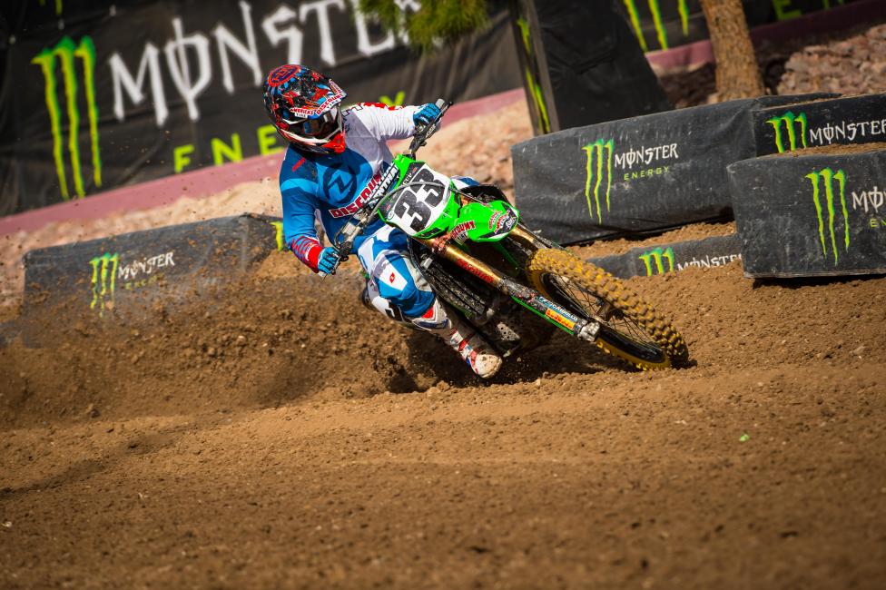 Grant made his debut on the Discount Tire/TwoTwo Motorsport Kawasaki at the Monster Energy Cup.